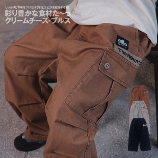 中大男童工装裤2025秋季新款儿童百搭休闲裤子中大童直筒棕色宝蓝