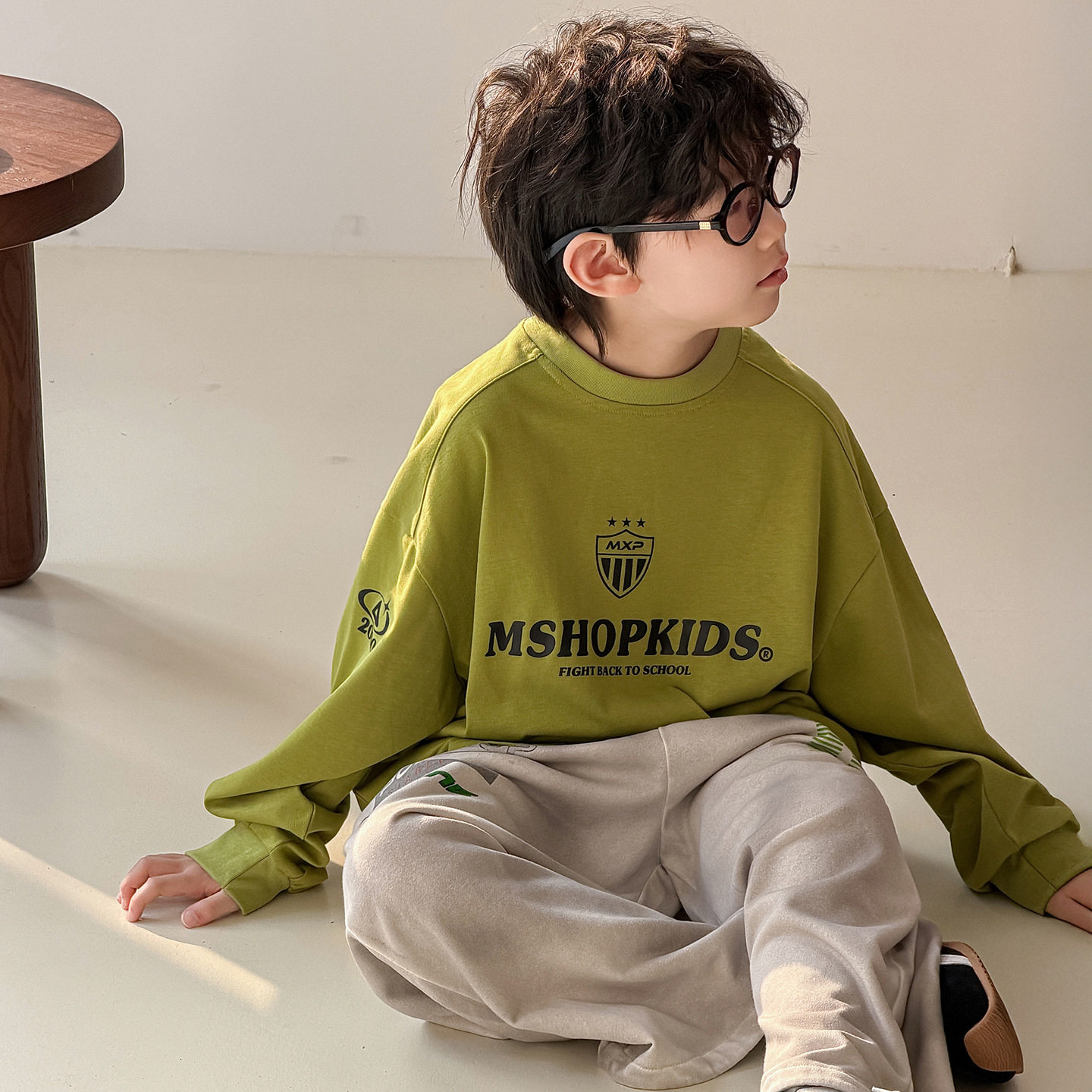 中大男童卫衣春装韩版26新款儿童简潮宽松长袖体恤衫运动童装上衣