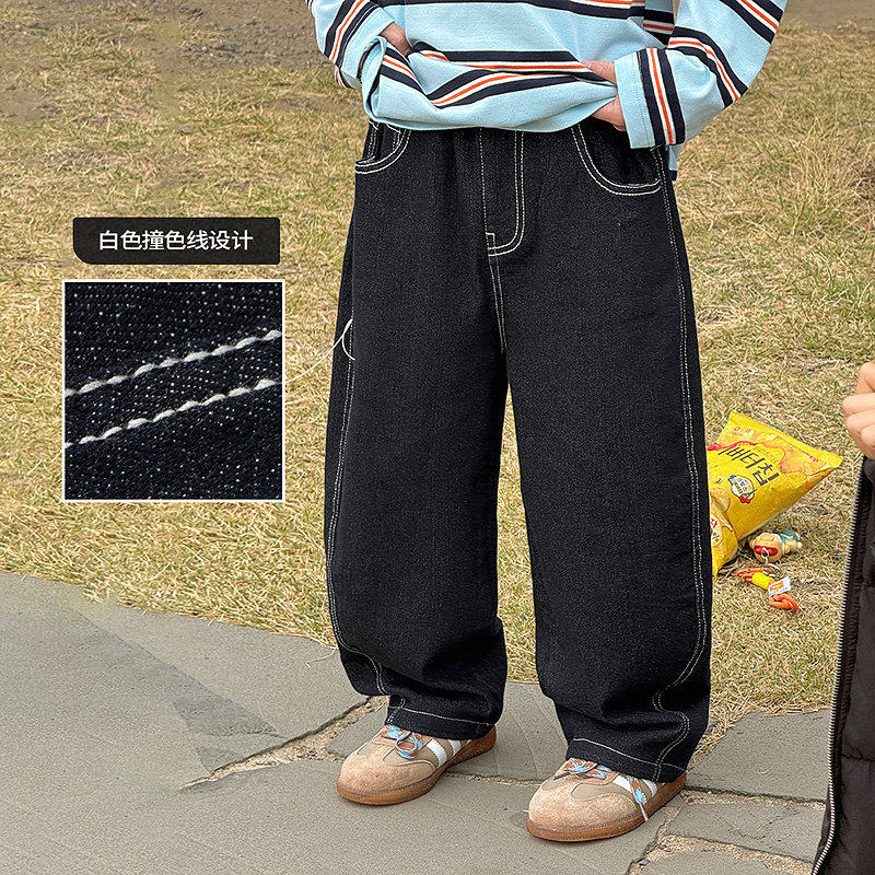 男童牛仔裤26春新款儿童百搭帅气休闲长裤直筒裤110~170深蓝色潮,童装/婴儿装/亲子装,儿童牛仔裤,淘宝优惠券,粉丝福利购,淘宝优惠卷