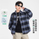 120 男童蓝色格子外套26春装 衬衫 中大童男孩宽松长袖 180休闲 新款