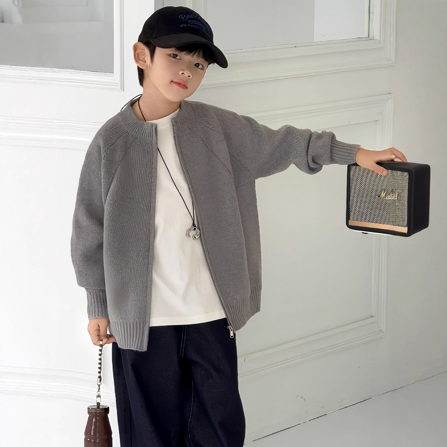 大男孩开衫毛衣秋冬款2025新款