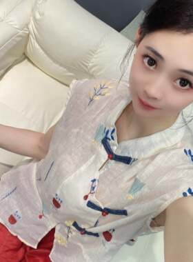 兜兜[苎麻上衣合集]高夏季新款苎麻短袖百搭衬衫女(K701-K750）