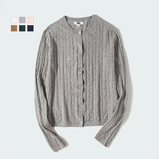 外套25秋冬新款 官网199 毛衣毛衫 纽花圆领针织开衫 481477 女装