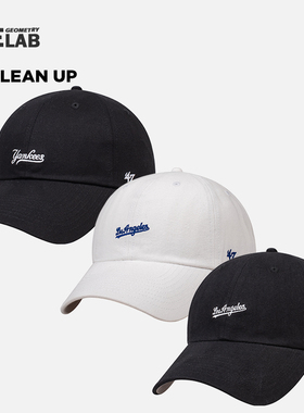 47brand帽子黑色洋基队字母ny棒球帽复古yankees鸭舌帽女