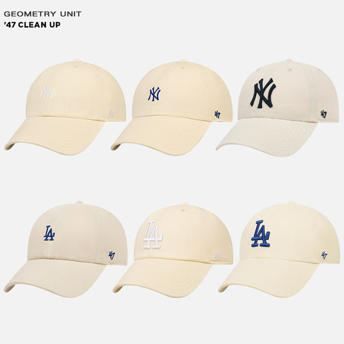 47brand米白软顶棒球帽女夏帽子