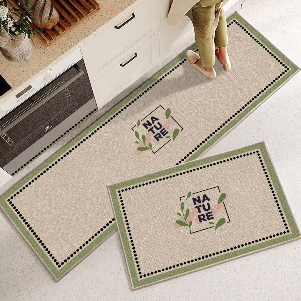 新款厨房地垫水晶绒长方形地垫组合抗污耐脏厨房专用玄关门垫脚垫