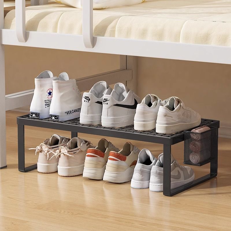 宿舍床下鞋子收纳神器分层床底免打孔鞋架学生寝室下铺拖鞋架小型