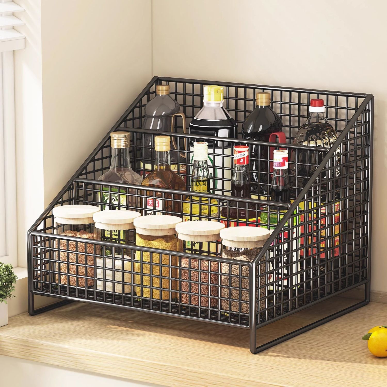 厨房置物架调料品多功能收纳架多层调味品架子桌面收纳盒台面储物