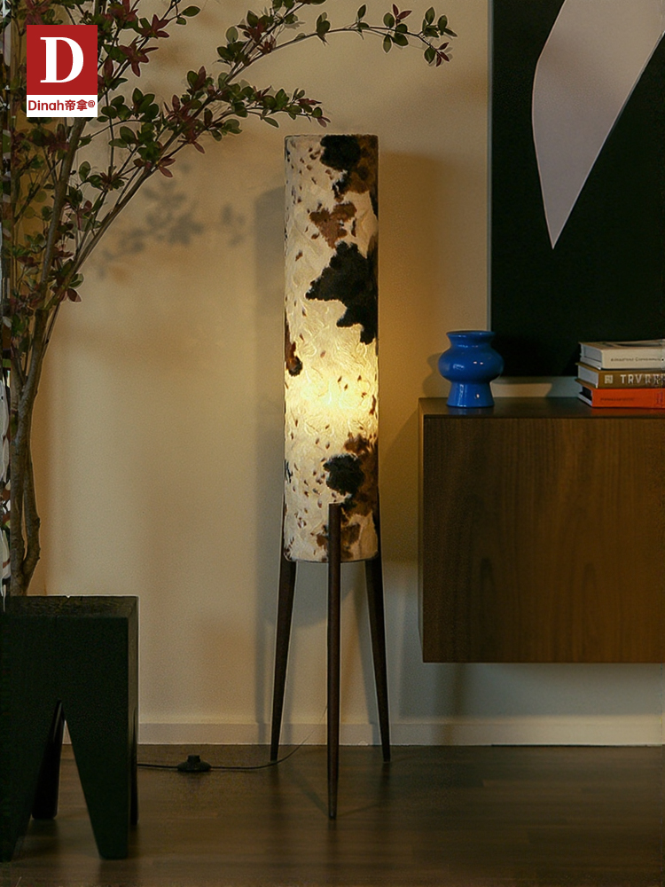 覆古高级感落地灯客厅沙发旁边中古设计师卧室床头氛围立式台灯