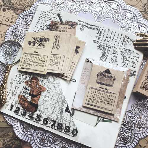 junkjournal手帐布纹质感无背胶