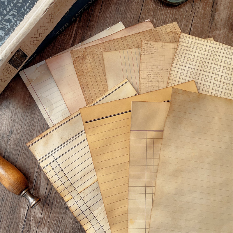 斑驳条纹网格染纸 JunkJournal手工信纸手帐创意复古打底