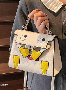 超火小众马赛克娃娃包包女2025新款春夏百搭斜挎包撞色手提凯莉包