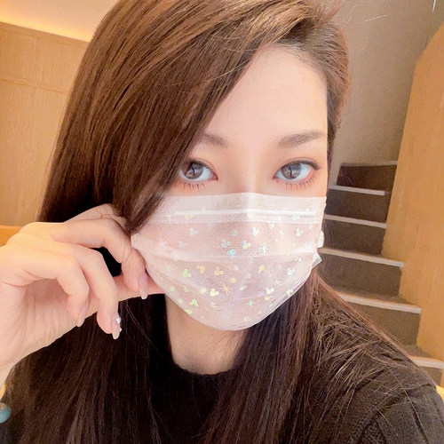 双层网纱口罩女高颜值2025新款一次性粉色夏季薄款透气两层易呼吸