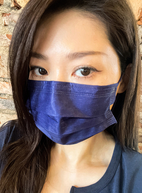 香港青黛蓝色口罩女高颜值2025新款一次性单独包装夏季薄款透气