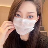 二层薄款 双层网纱口罩女高颜值2025新款 一次性镭射可爱图案夏季