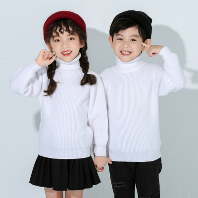 女童纯白色毛衣2023秋冬洋气男