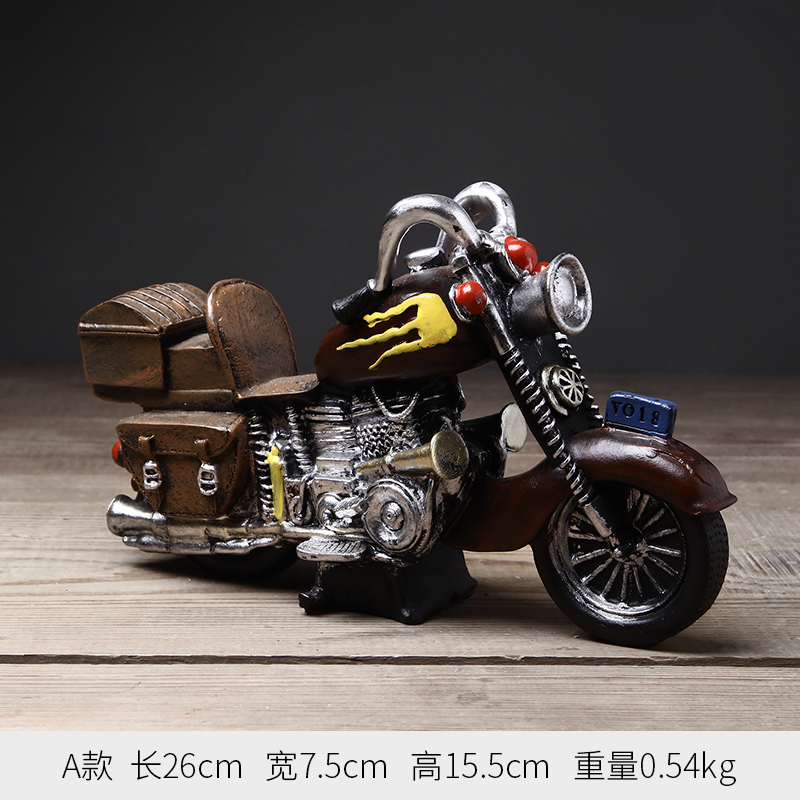 美式复古老式摩托车模型套餐创意家居客厅店铺餐厅柜台装饰小摆件