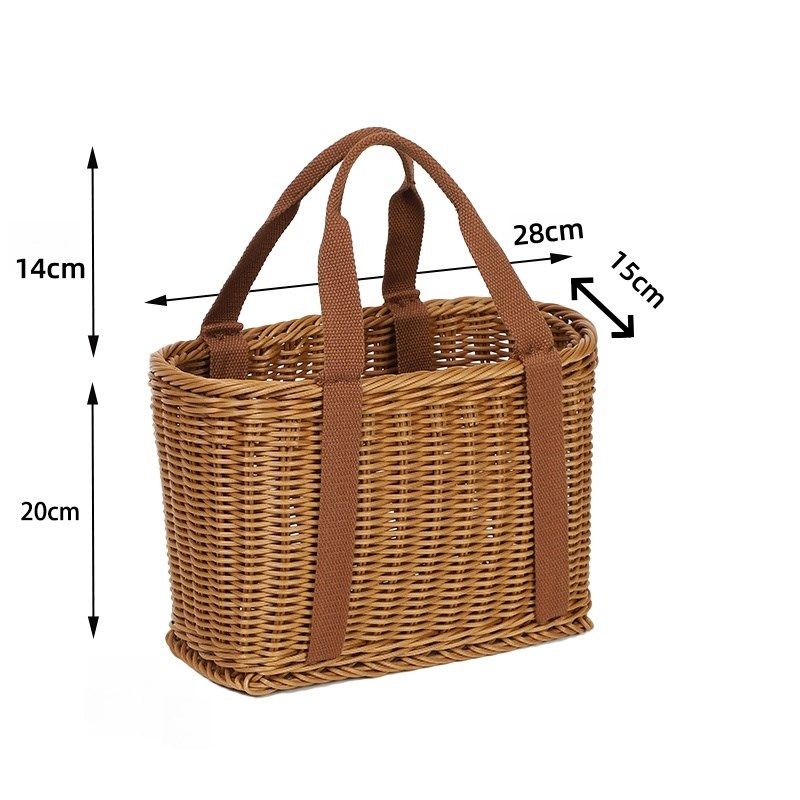 买菜篮子手提篮仿藤编织收纳筐购物篮家用野餐篮子采摘水果篮,收纳整理,购物篮,淘宝优惠券,粉丝福利购,淘宝优惠卷