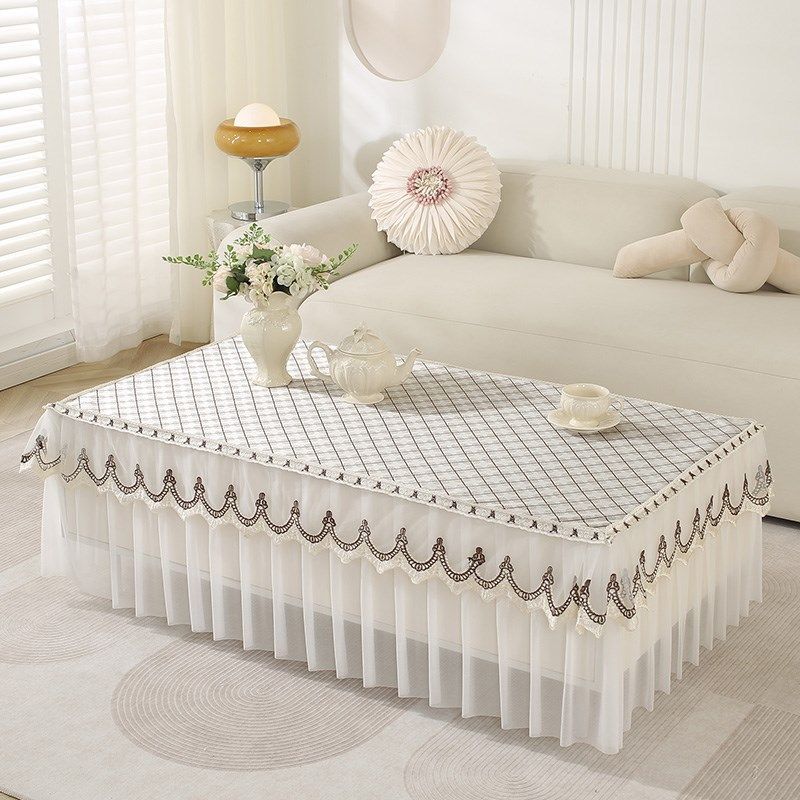 茶几桌布布艺蕾丝防滑餐桌桌布茶几全包罩子电视机柜桌布套罩台布,居家布艺,茶几垫,淘宝优惠券,粉丝福利购,淘宝优惠卷