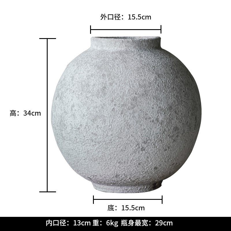 中式复古手工粗陶罐花瓶陶瓷大肚花器大号客厅玄关装饰品摆件,家居饰品,花瓶,淘宝优惠券,粉丝福利购,淘宝优惠卷
