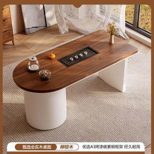 实木茶几一桌五椅家用功夫小茶台 阳台小户型实木茶桌椅组合新中式