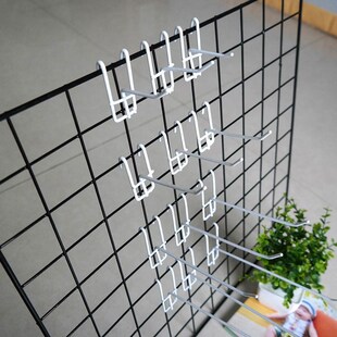 幼儿园作品展示架娃娃小饰品置物架铁丝网格挂墙网片照片墙白方格