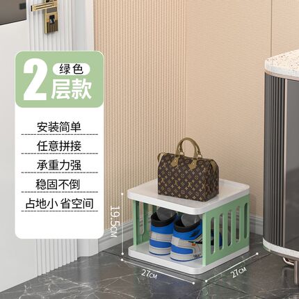 简易鞋架子家用门口折叠收纳神器宿舍窄小型入门多层隔板墙角鞋柜