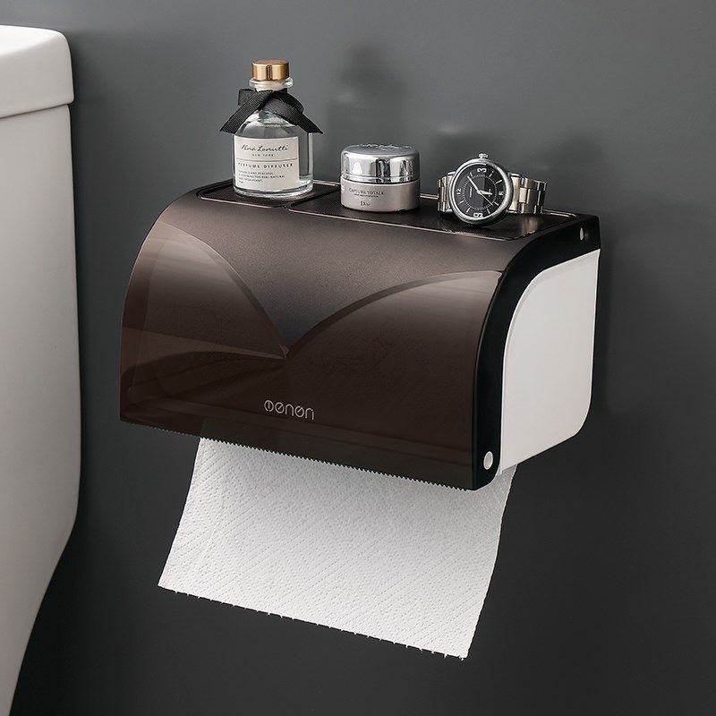 卫生间纸巾盒厕所卷纸架置物架抽纸盒免打孔壁挂防水厕纸盒纸巾架