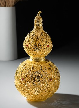 花丝葫芦摆件铜工艺品福禄寿装饰艺术品办公桌家居客厅玄关礼品