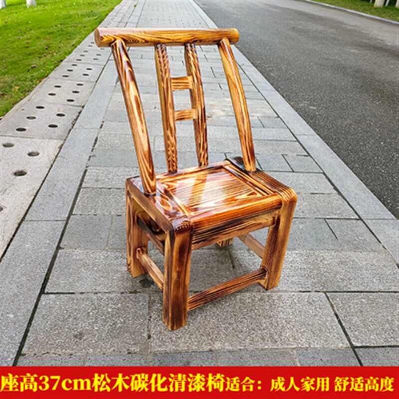 老式松木椅实木农村吃饭餐椅儿童休闲农场饭店椅换鞋凳家用靠背椅