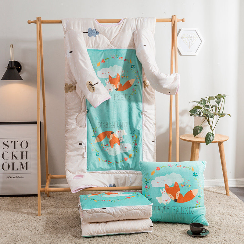 带袖可穿懒人抱枕被子二合一两用靠垫冬季汽车内沙发办公室加厚被