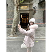 粉包包 若语定制 心动一万次 100狐狸毛大毛领羽绒服外套女保暖