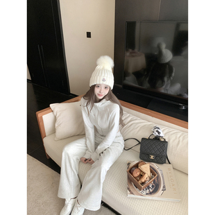 秋冬加厚气质休闲套装 若语定制 微落肩磨毛套装 强推 1u1u优等生