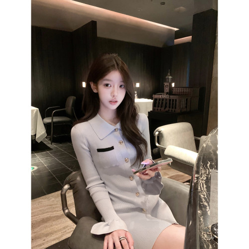 若语定制 娇娇女友 se*f 祖鹅喇叭袖连衣裙气质名媛高腰修身裙子