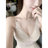 若语定制 心跳引擎 自带罩杯v领蕾丝吊带纯欲性感背心内搭小吊带