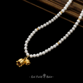 新款 红口袋法式 浪漫复古施家珍珠铃兰花项链温柔气质夏季 锁骨链女