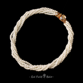 红口袋 法式 复古多层缠绕珍珠项链vintage宫廷风温柔choker颈链