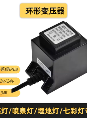 led水底灯 喷泉灯 灯带变压器220v转12v 24v户外100w防水电源IP68