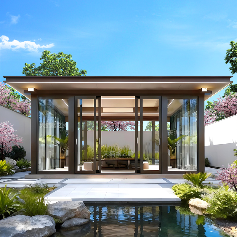 铝合金凉亭阳光房户外庭院新中式茶室铝艺现代别墅院子花园四角亭