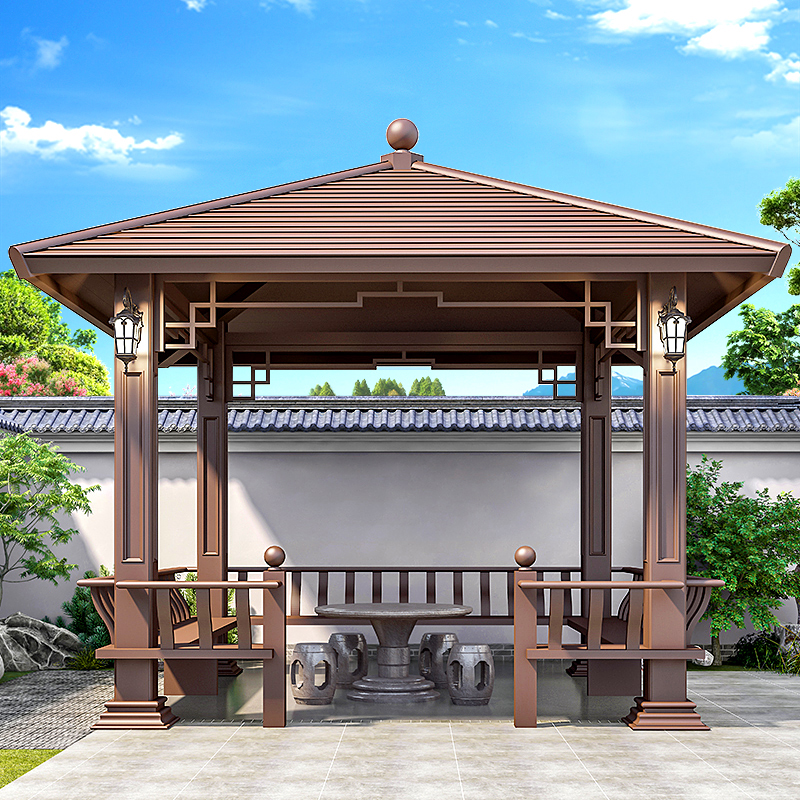 幽之腾铝合金凉亭新中式四角亭