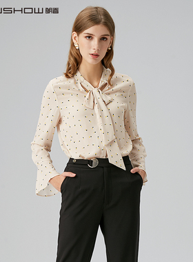 NOWSHOW朗香飘带印花衬衫201050