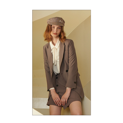 nowshow朗香灰色西装套装