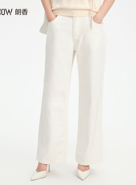 NOWSHOW朗香春季新品白色阔腿裤牛仔裤251015