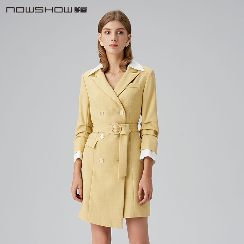 nowshow朗香撞色连衣裙式外套
