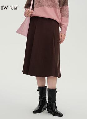 NOWSHOW朗香冬季新品深棕咖色伞裙244002