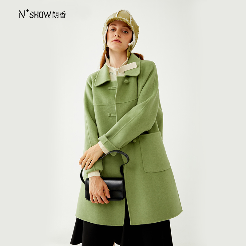 朗香纽扣设计感小众毛呢外套