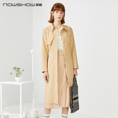 NOWSHOW朗香卡其色袖 口撞色连衣裙201070