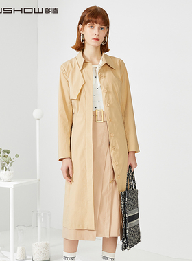 NOWSHOW朗香卡其色袖口撞色连衣裙201070