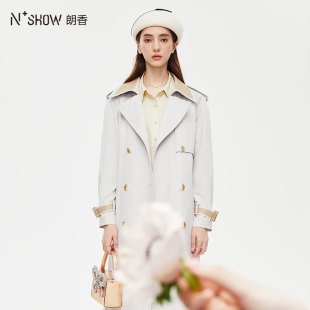 NOWSHOW朗香秋季新品廓形经典简约休闲中长款双排大衣外套233019