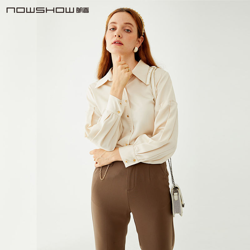 朗香法式泡泡袖小翻领设计感衬衫
